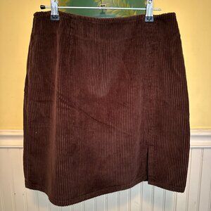 Vintage Carolina Colours Brown Corduroy Skirt Sz 12 Mid-Length